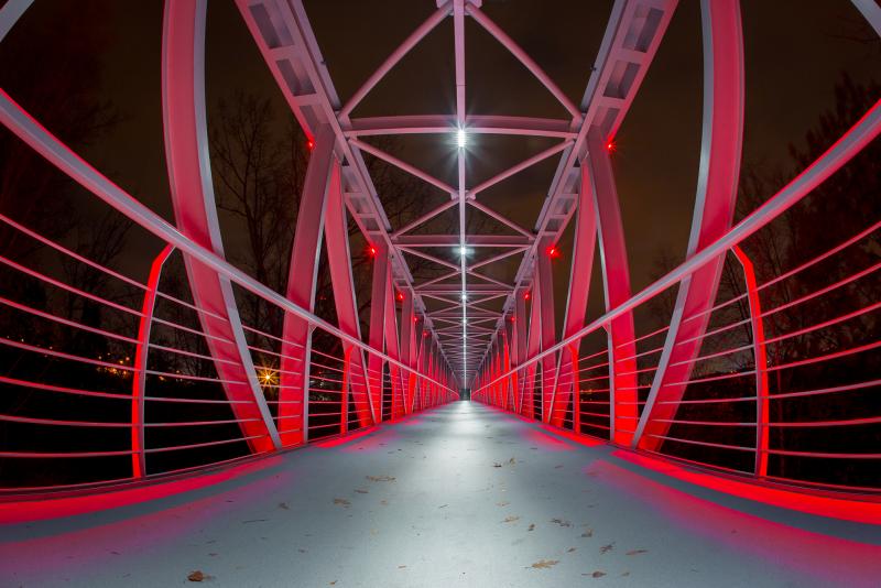 Illuminazione Ponte Zeran a Varsavia, Polonia 8